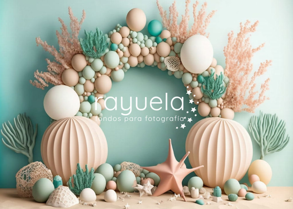 fondo para fotografia globos 3D de fondo de mar