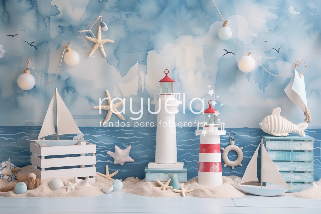 fondo para fotografia mar y faro