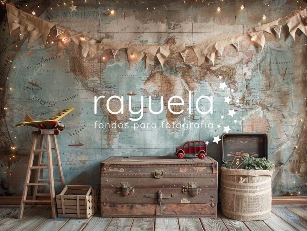 fondo para fotografia de planisferio vintage