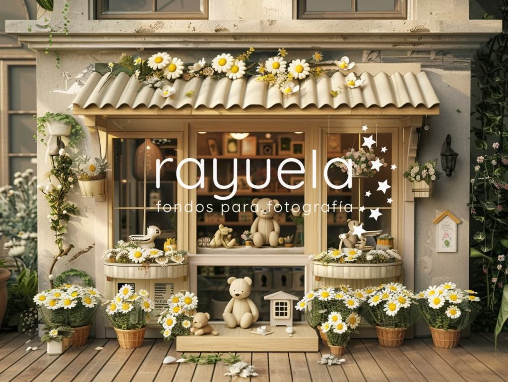 fondo para fotografia de tienda de margaritas